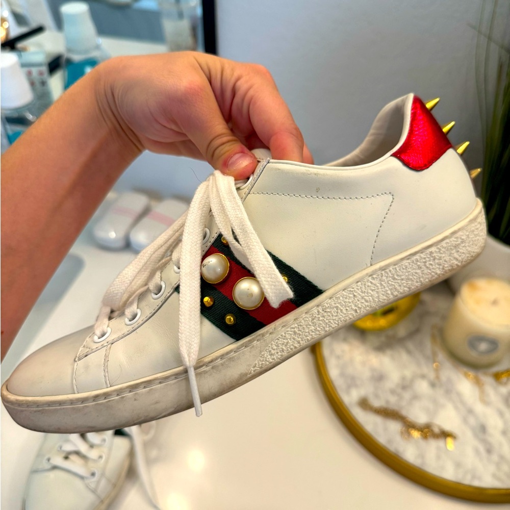 Gucci Ace Studded sneakers. in good used condition